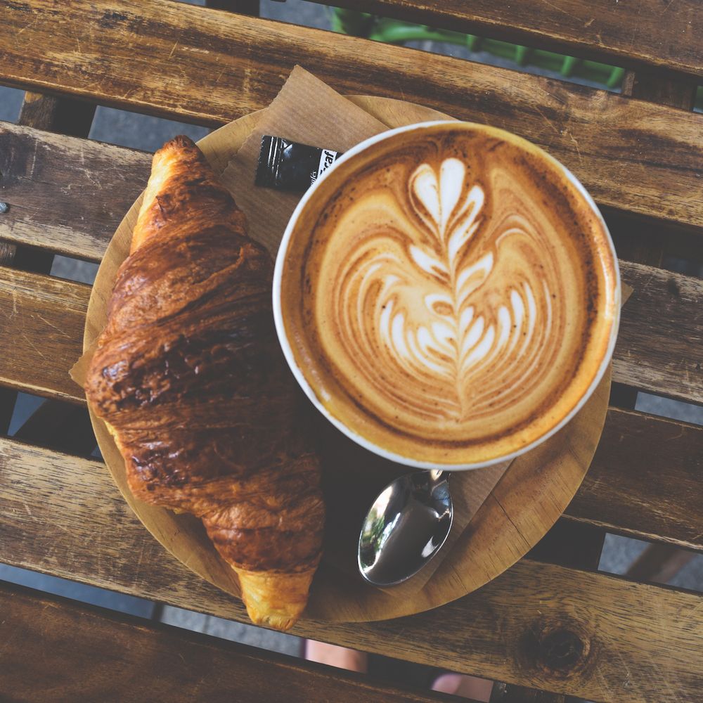 Coffee and Croissant at Dulce de Leche Valencia