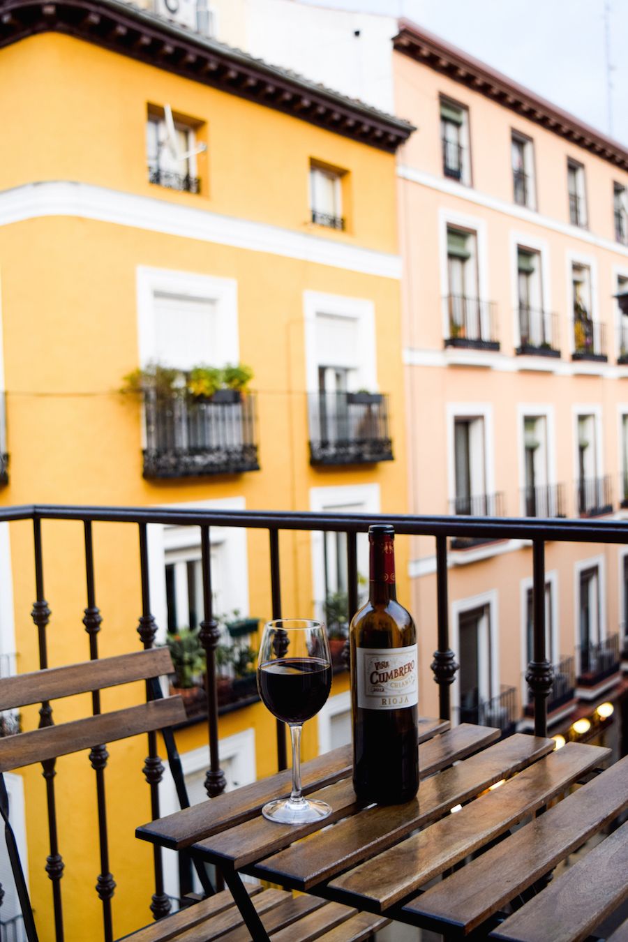 Wine on my Madrid balcony