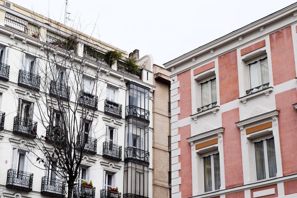 Pink architecture in Madrid