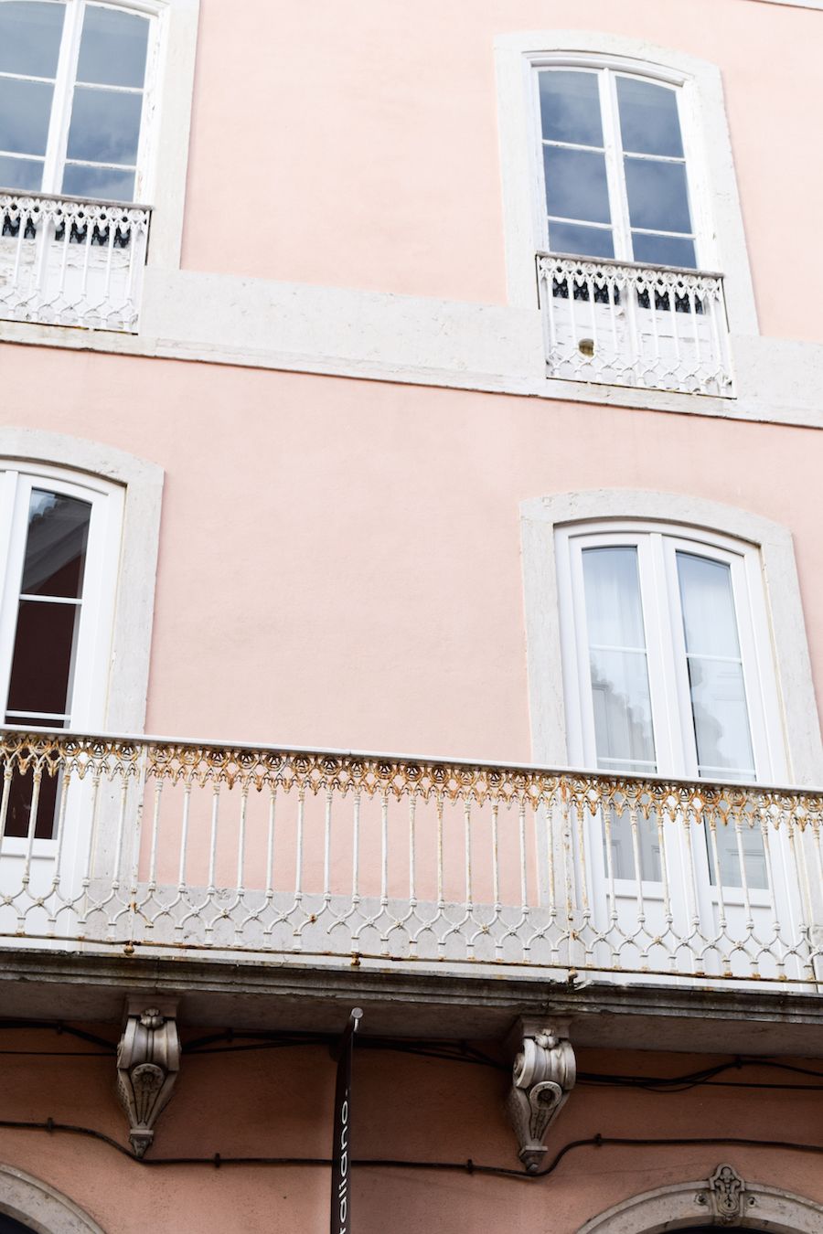 Pink Building East of Lisbon, Portugal