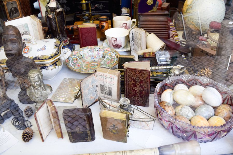 An old-timer's antique shop in central Lisbon, Portugal