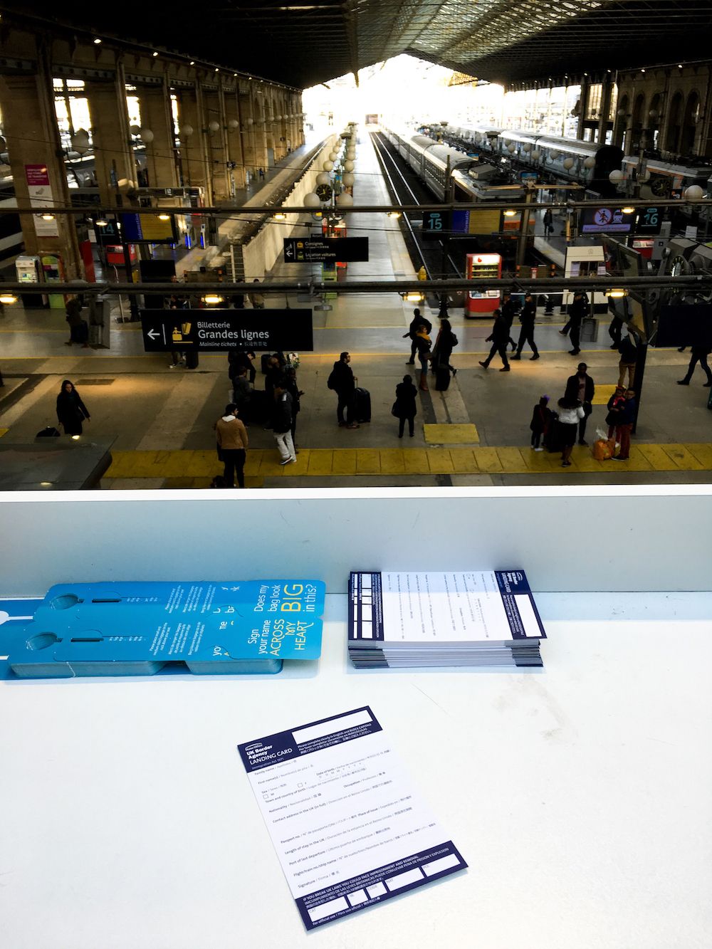 Gare du Nord Balcony to Take the Eurostar