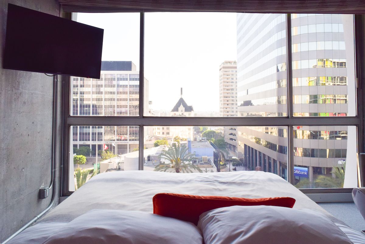 Bed View at The Line Hotel Los Angeles