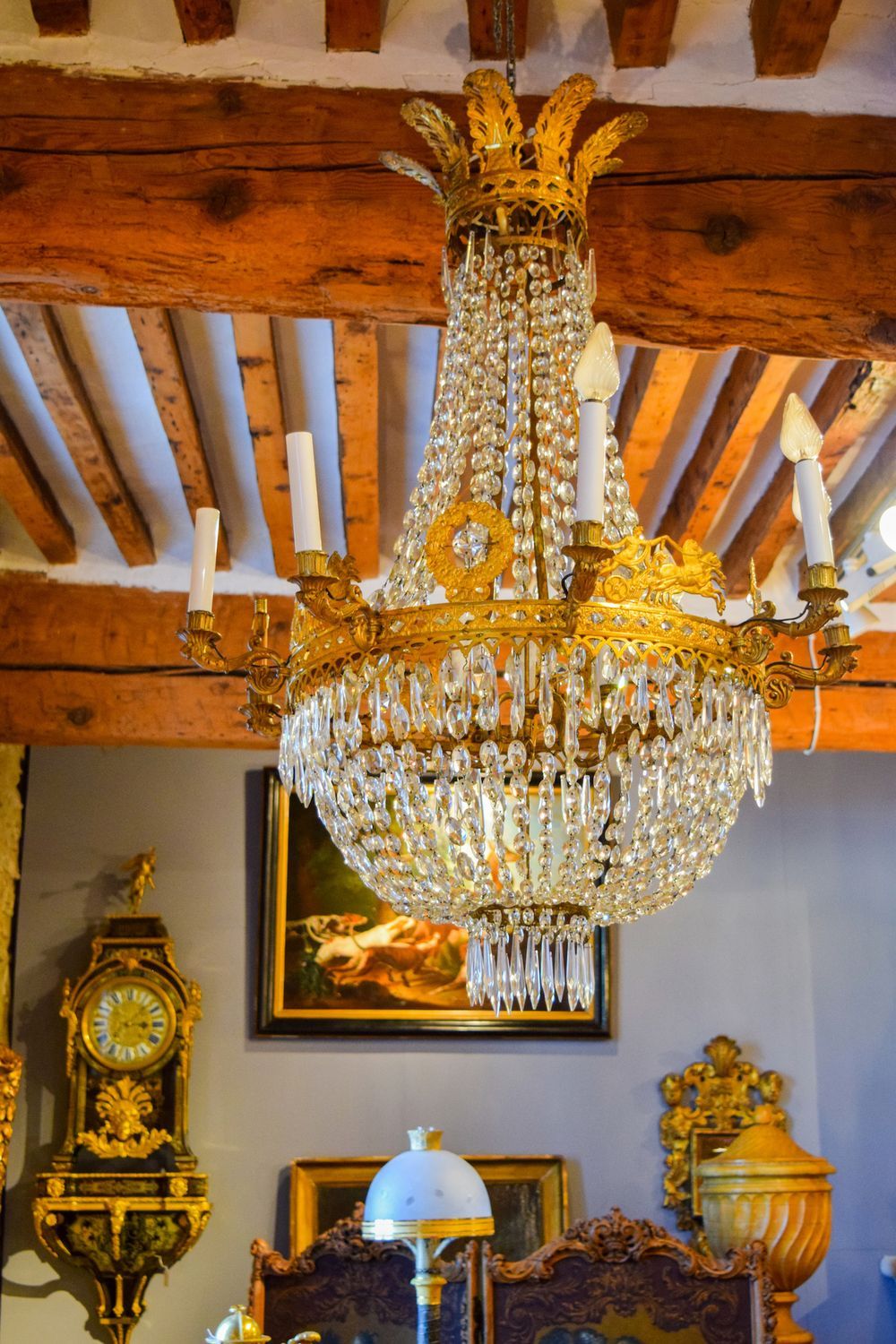 Antique French Chandelier In L'Isle Sur La Sorgue