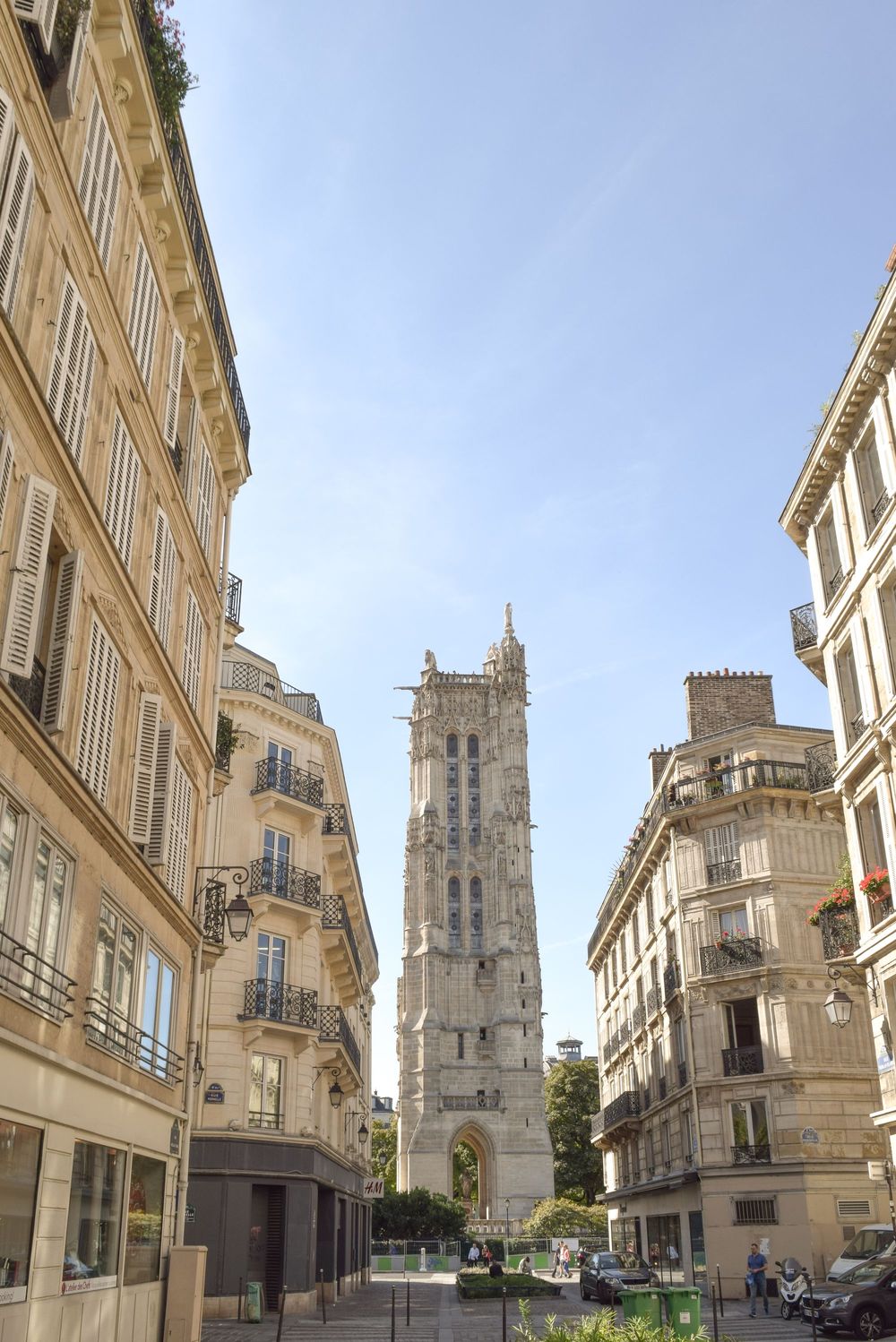 View of the Tour Saint Jacques from Rue Nicolas Flamel, Paris