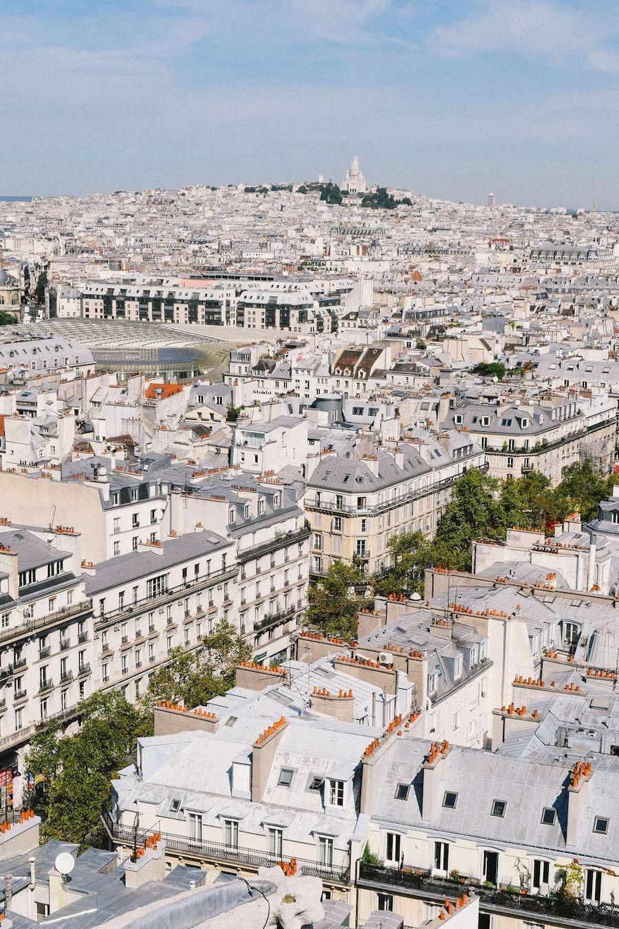 View of the Sacré Coeur in Montmartre from the Tour Saint Jacques Paris