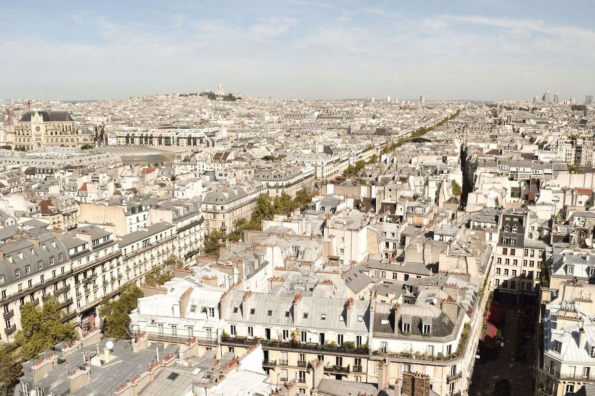 View of the Sacré Coeur in Montmartre from the Tour Saint Jacques Paris