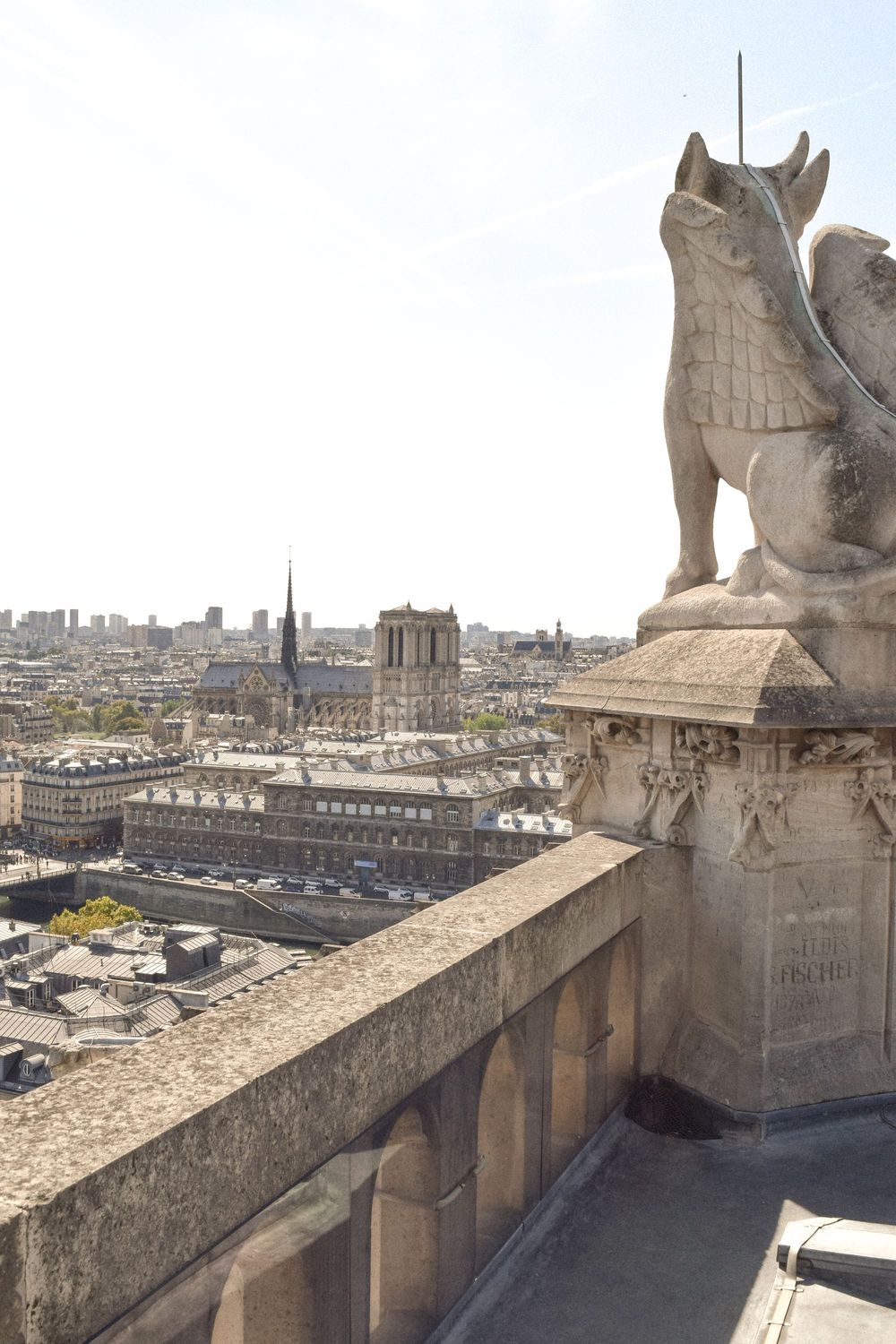 View of the Notre Dame from the Tour Saint Jacques Paris