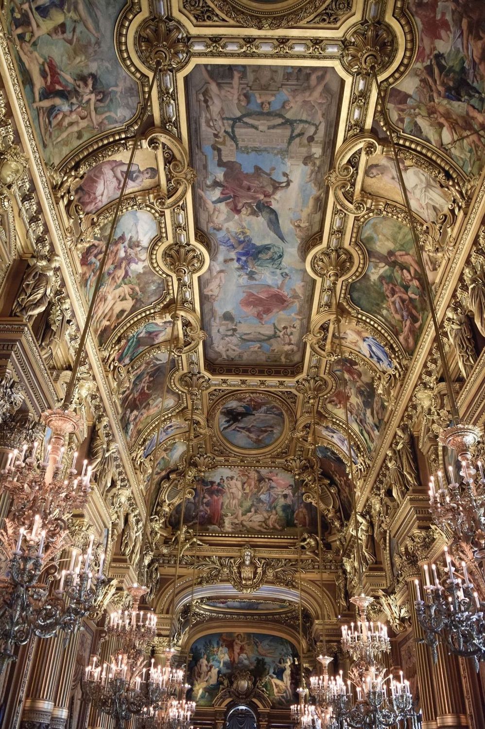 Grand Foyer with paintings by Paul Baudry in Palais Garnier Paris