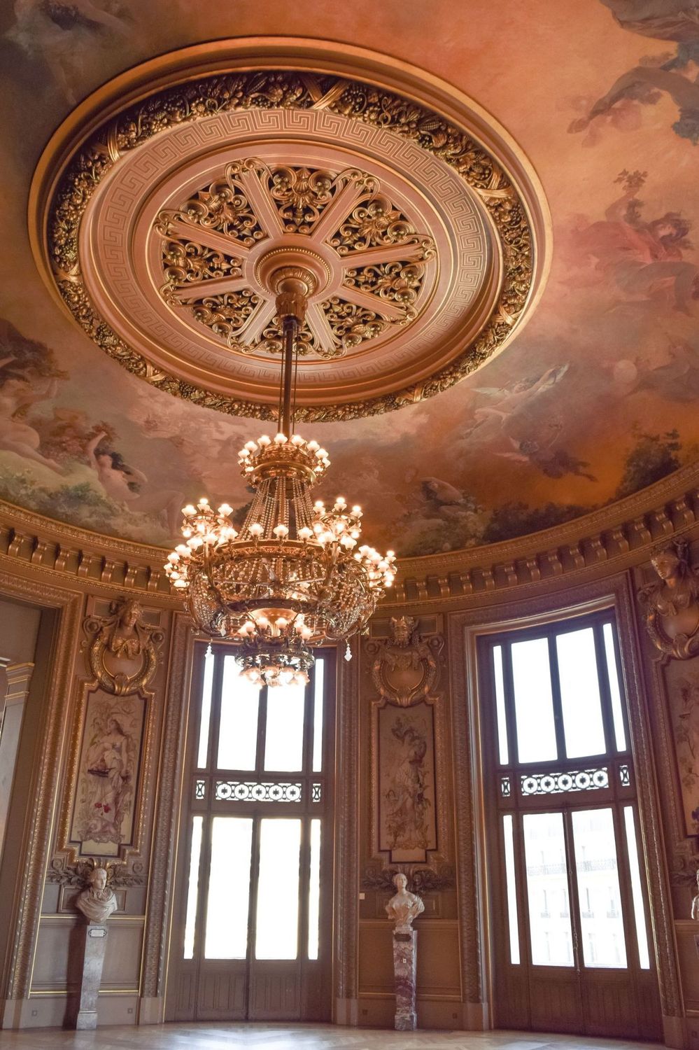 Chandelier in Round Room at the Palais Garnier Paris