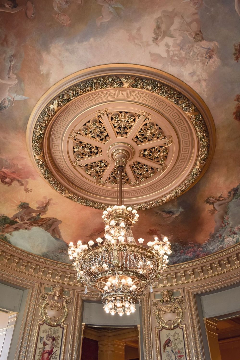 Chandelier in Round Room at the Palais Garnier Paris