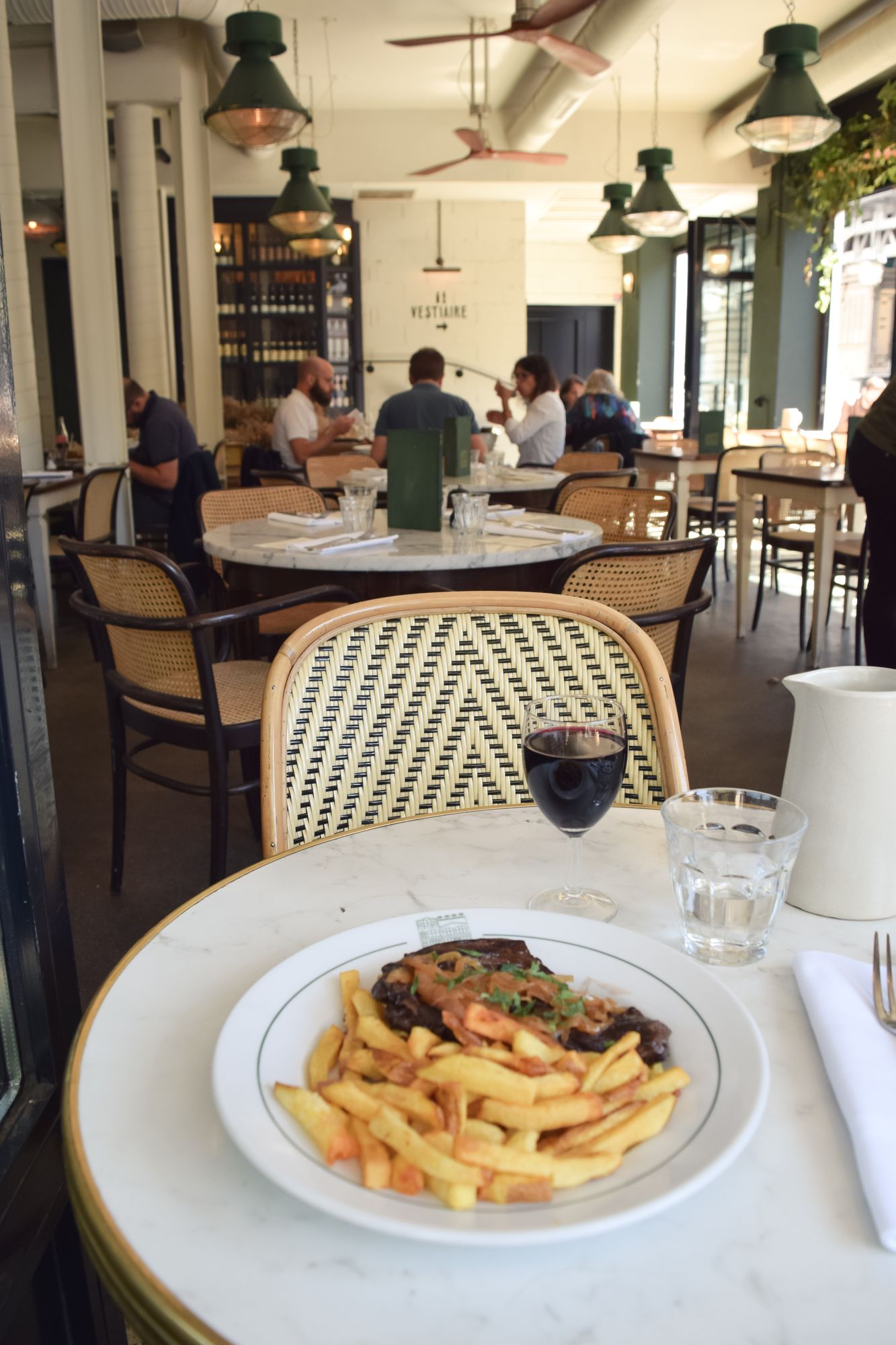 Steak Frites at Brasserie Barbes Restaurant, Paris