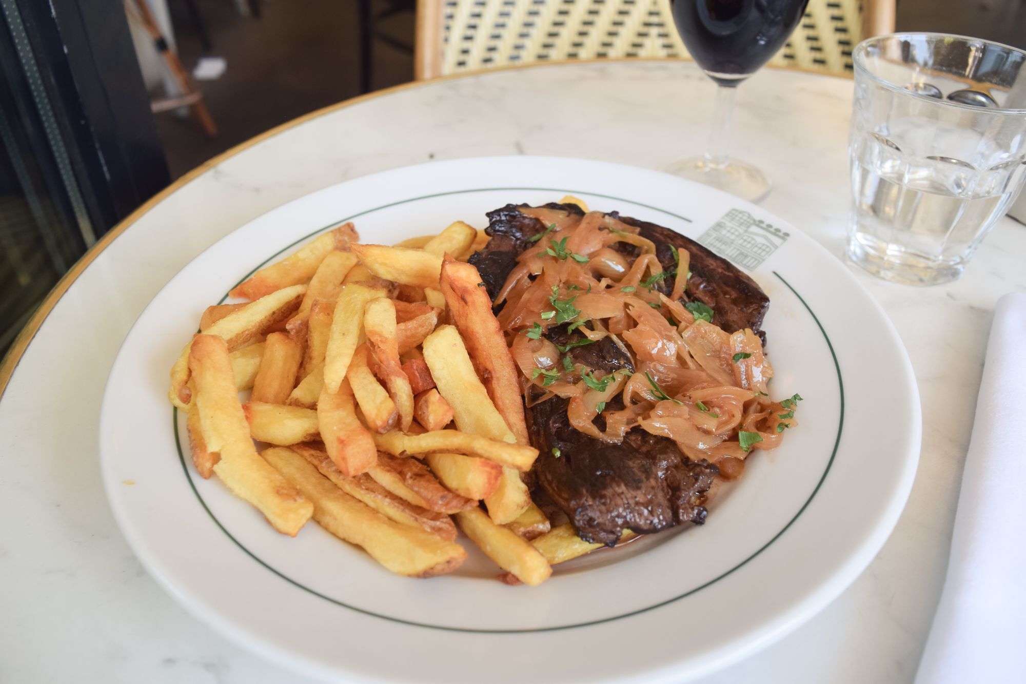 Steak Frites at Brasserie Barbes Restaurant, Paris