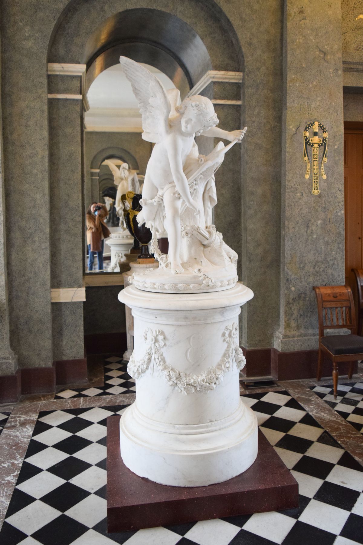 Château de Malmaison Foyer with Black and White Checkered Tiles