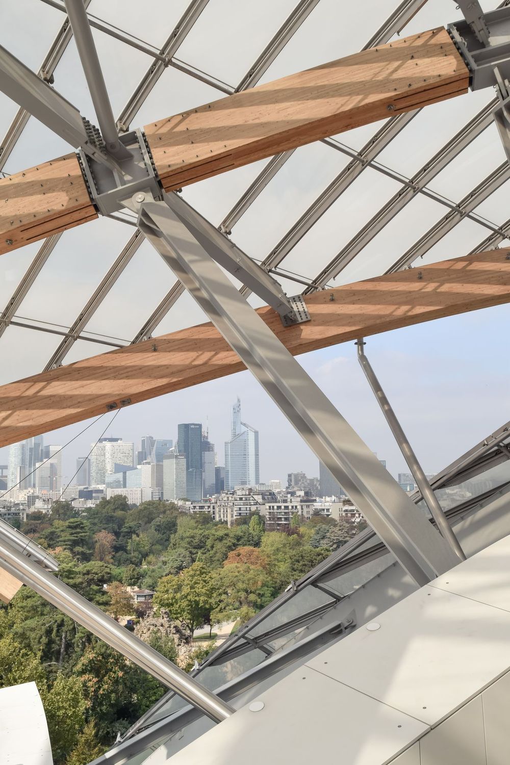 View of La Defense, Fondation Louis Vuitton, Paris, France