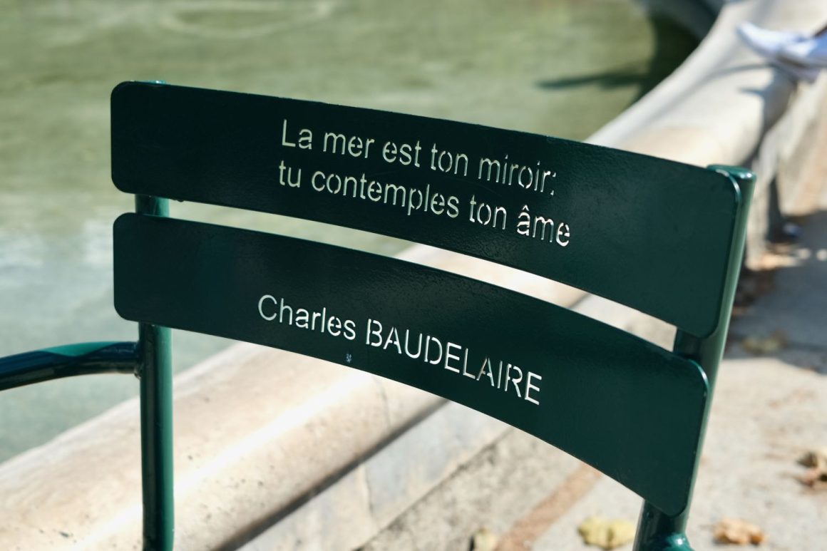 Palais Royal Chair Paris with poetry by Charles Baudelaire