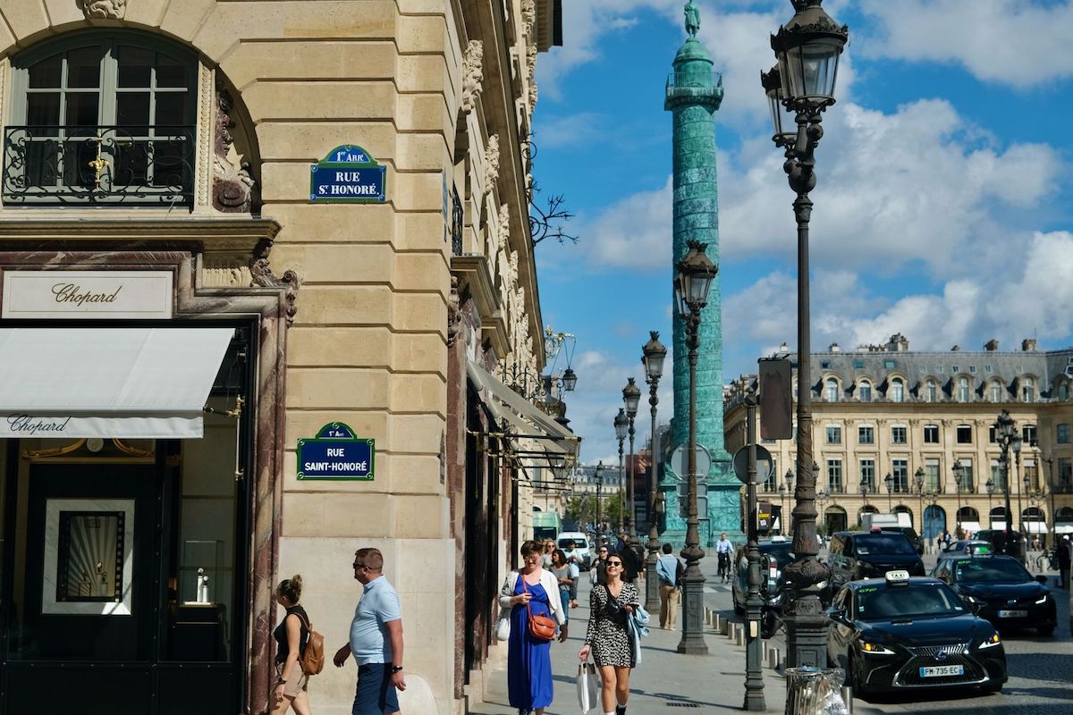 Place Vendome intersection Rue Saint-Honore Paris France shopping