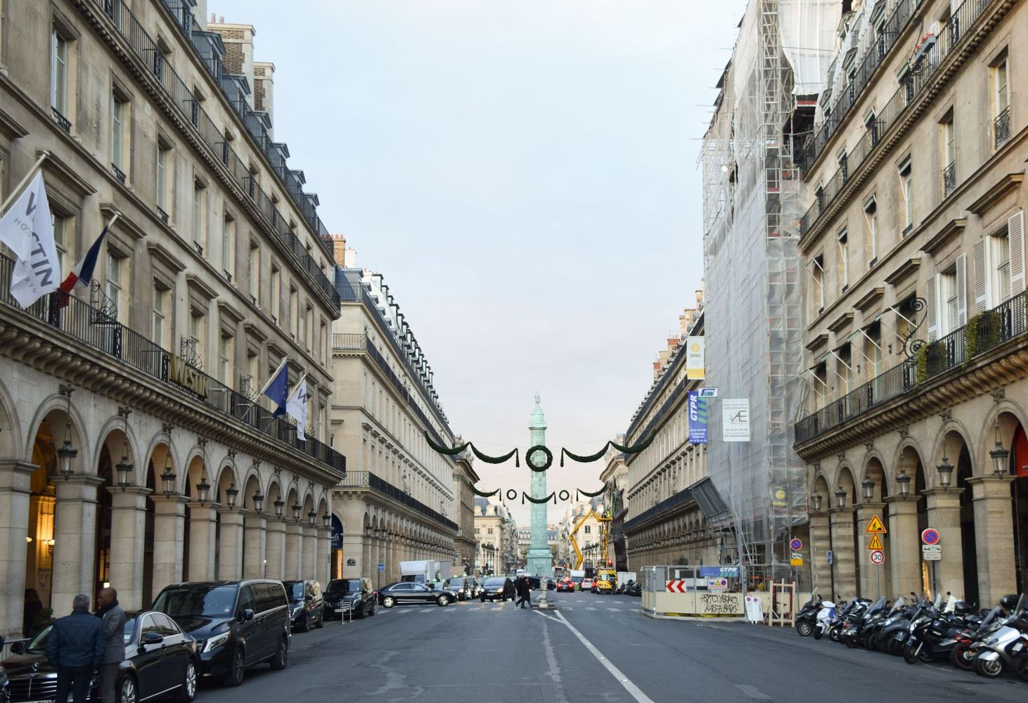 View of Place Vendome from Rue De Rivoli, Paris, France