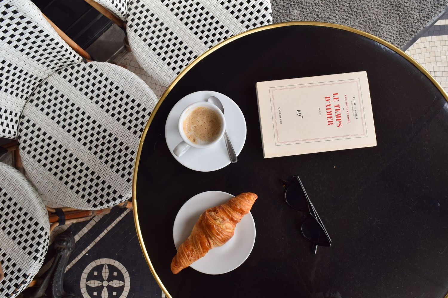 Coffee and Croissant on Rue De Rivoli, Paris, France