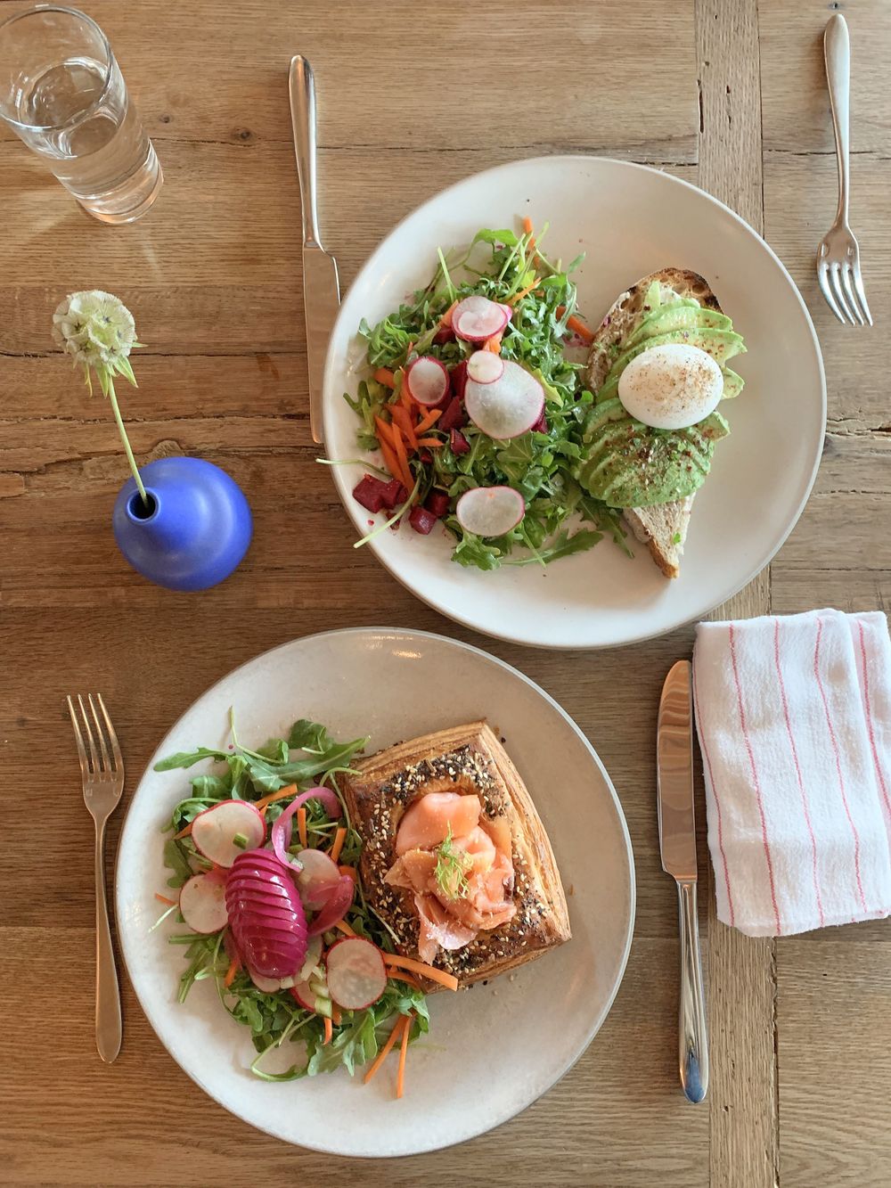 Salmon Croissant and Avocado Toast at Cafe No Sé, Austin