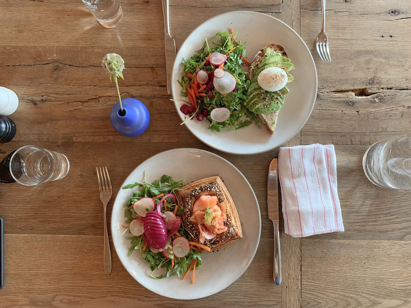 Salmon Croissant and Avocado Toast at Cafe No Sé, Austin