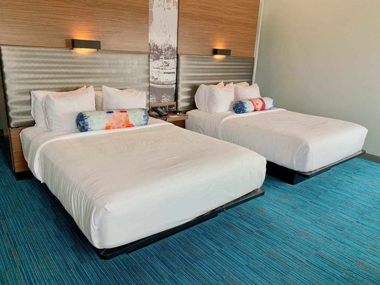 Two Queen beds at the Corpus Christi Aloft Hotel