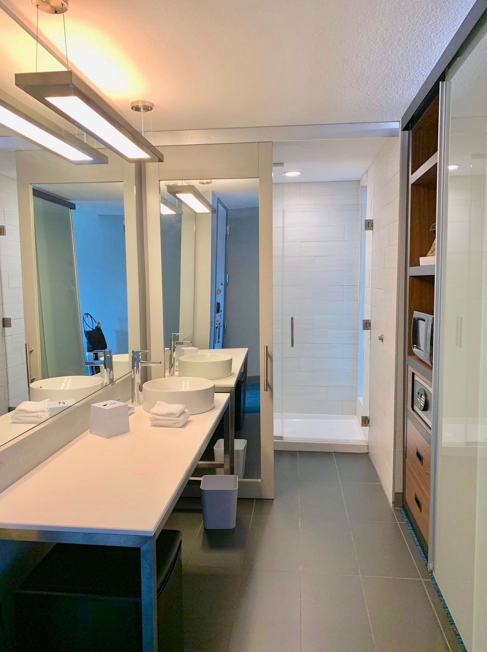 Spacious Bathroom at the Corpus Christi Aloft Hotel