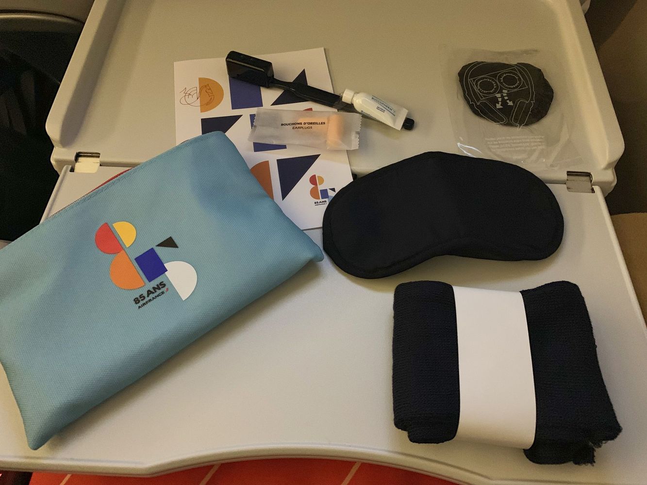 Air France Premium Economy Blue Pouch with In-flight Goodies