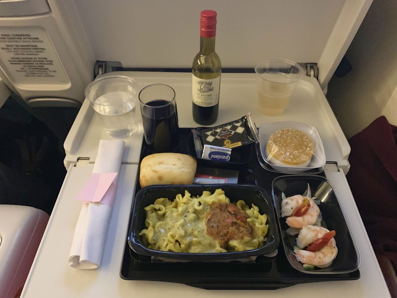 Air France Premium Economy Dinner