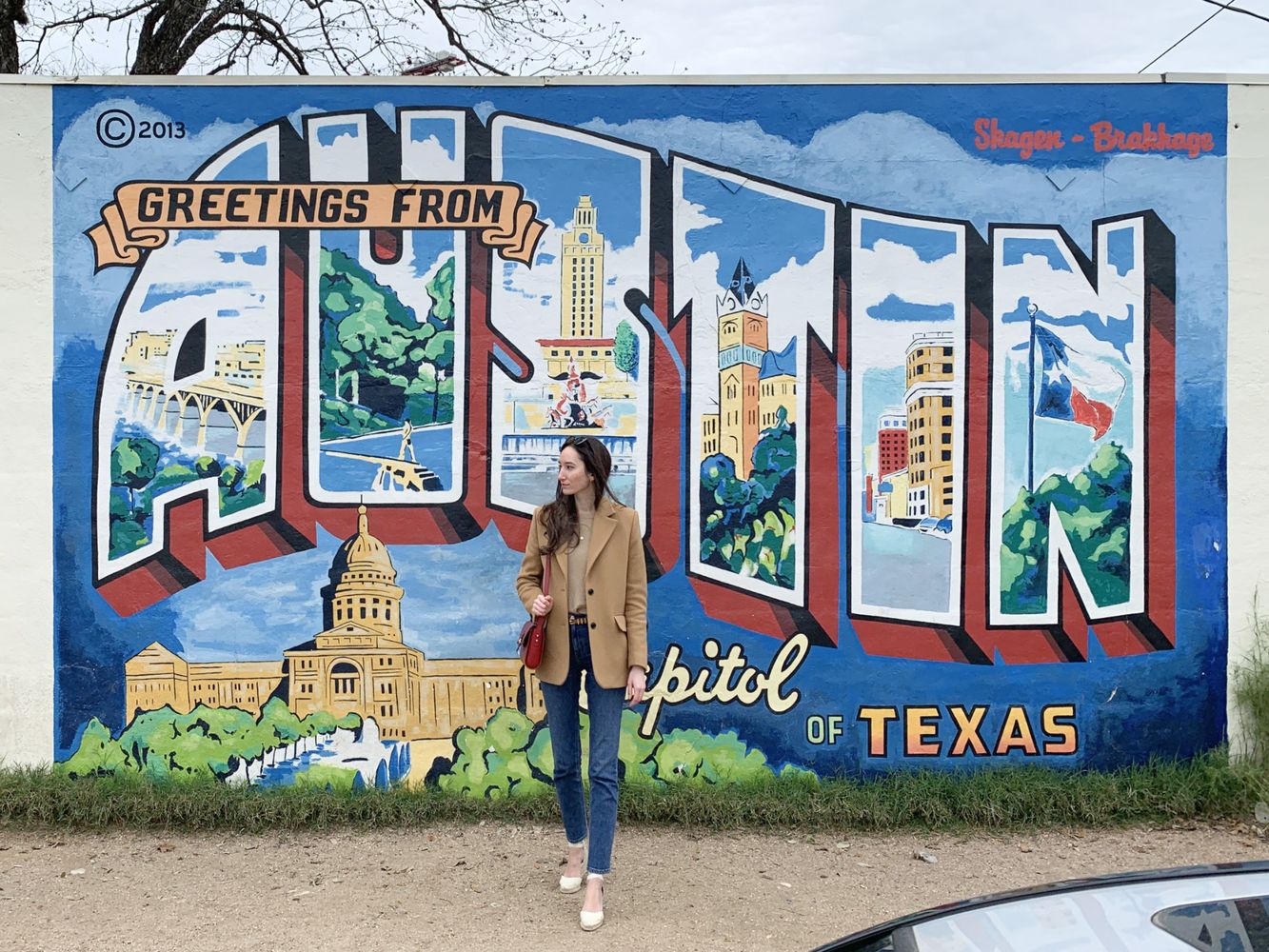 Road Trip Itinerary: Greetings from Austin Mural in South Congress, Postcard mural in Austin