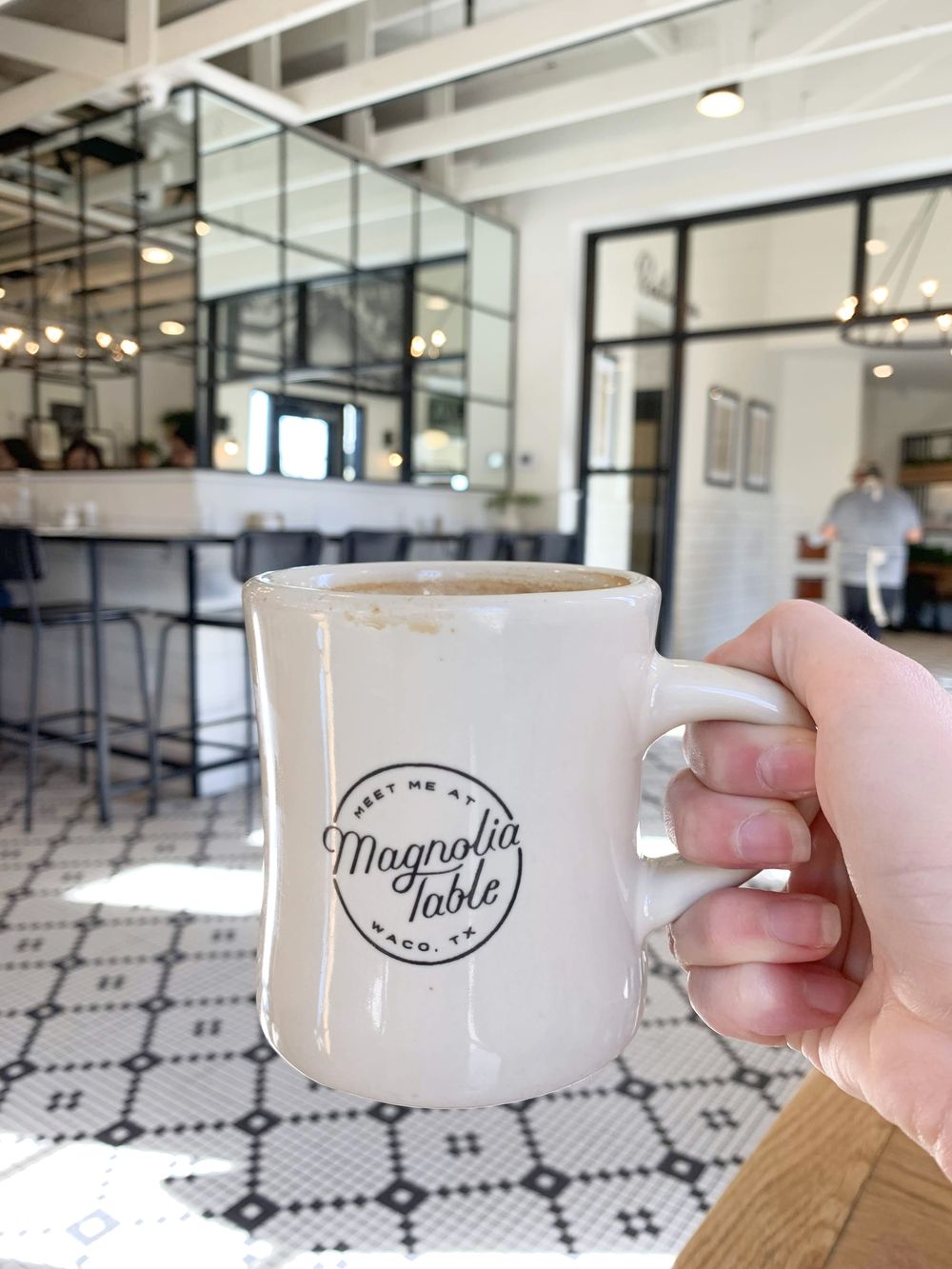 Latte at Magnolia Table Breakfast, Waco