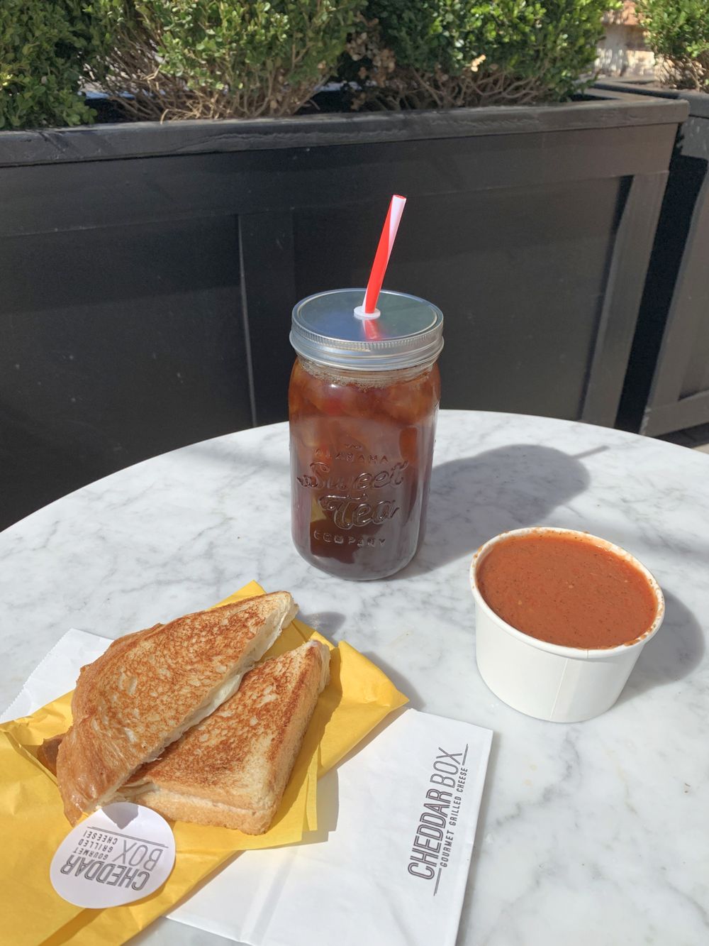 Grilled Cheese and Tomato Soup Lunch time at Magnolia Market