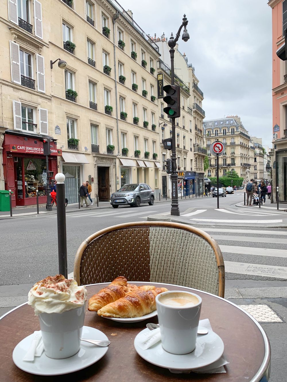 Sidewalk Café in Saint Georges, Paris, France