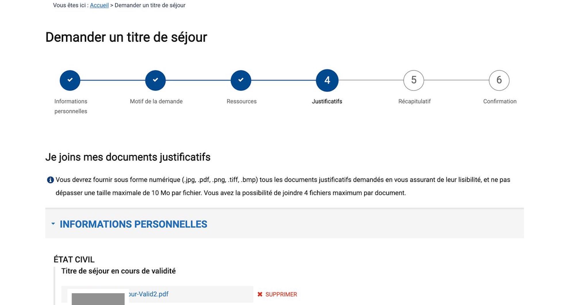 Renew titre de sejour france online Process