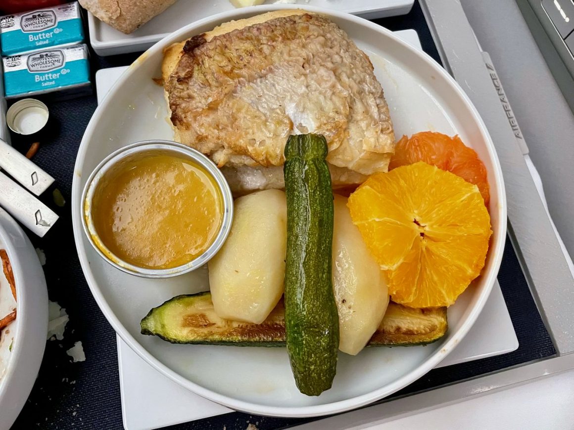Air France Business Class A350 Dinner meal