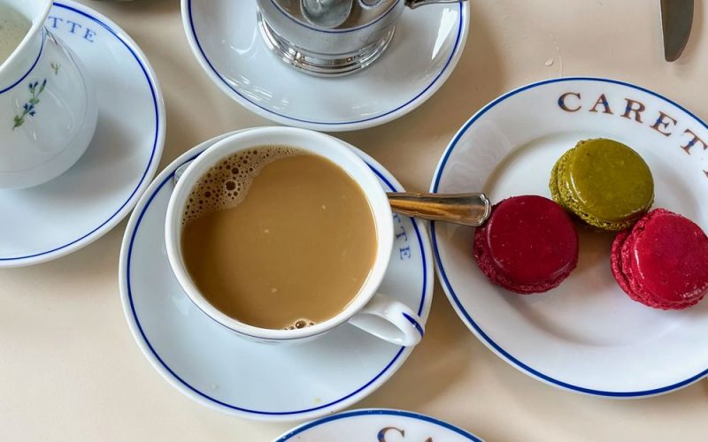 How to Eat Breakfast like a Parisian - Carette macarons, croissant and coffee