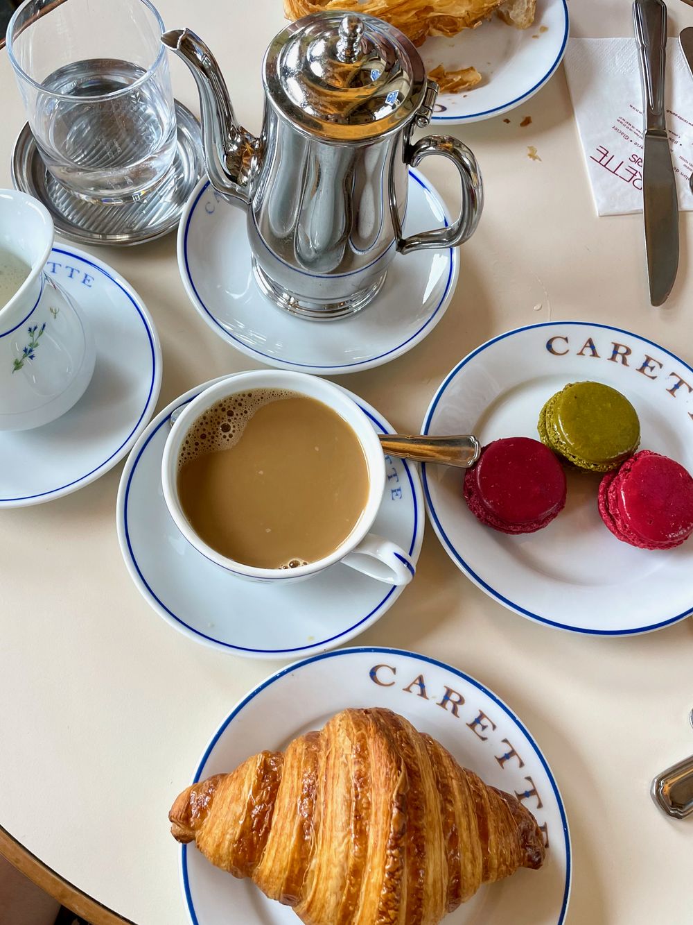 How to Eat Breakfast like a Parisian - Carette macarons, croissant and coffee