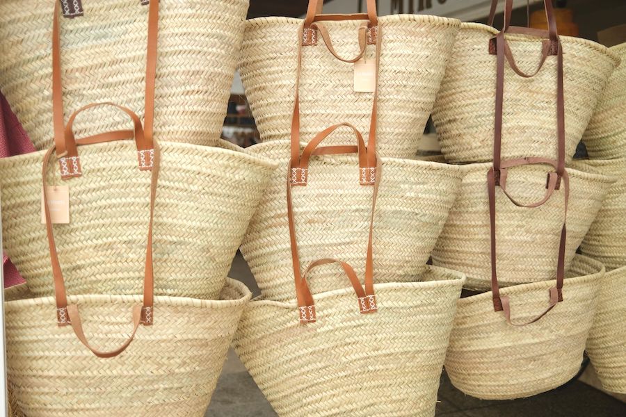 Port de Soller Mallorca straw tote baskets for sale