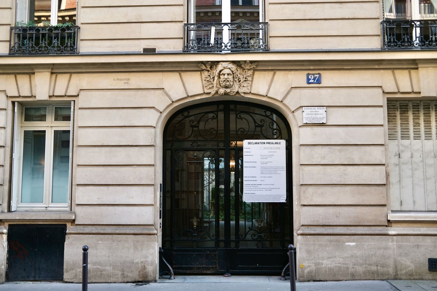 Gertrude Stein apartment paris 27 rue de Fleurus
