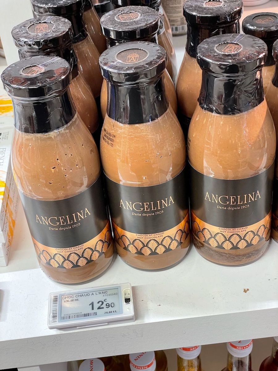 Gourmet food to buy in France Angelina hot chocolate bottles